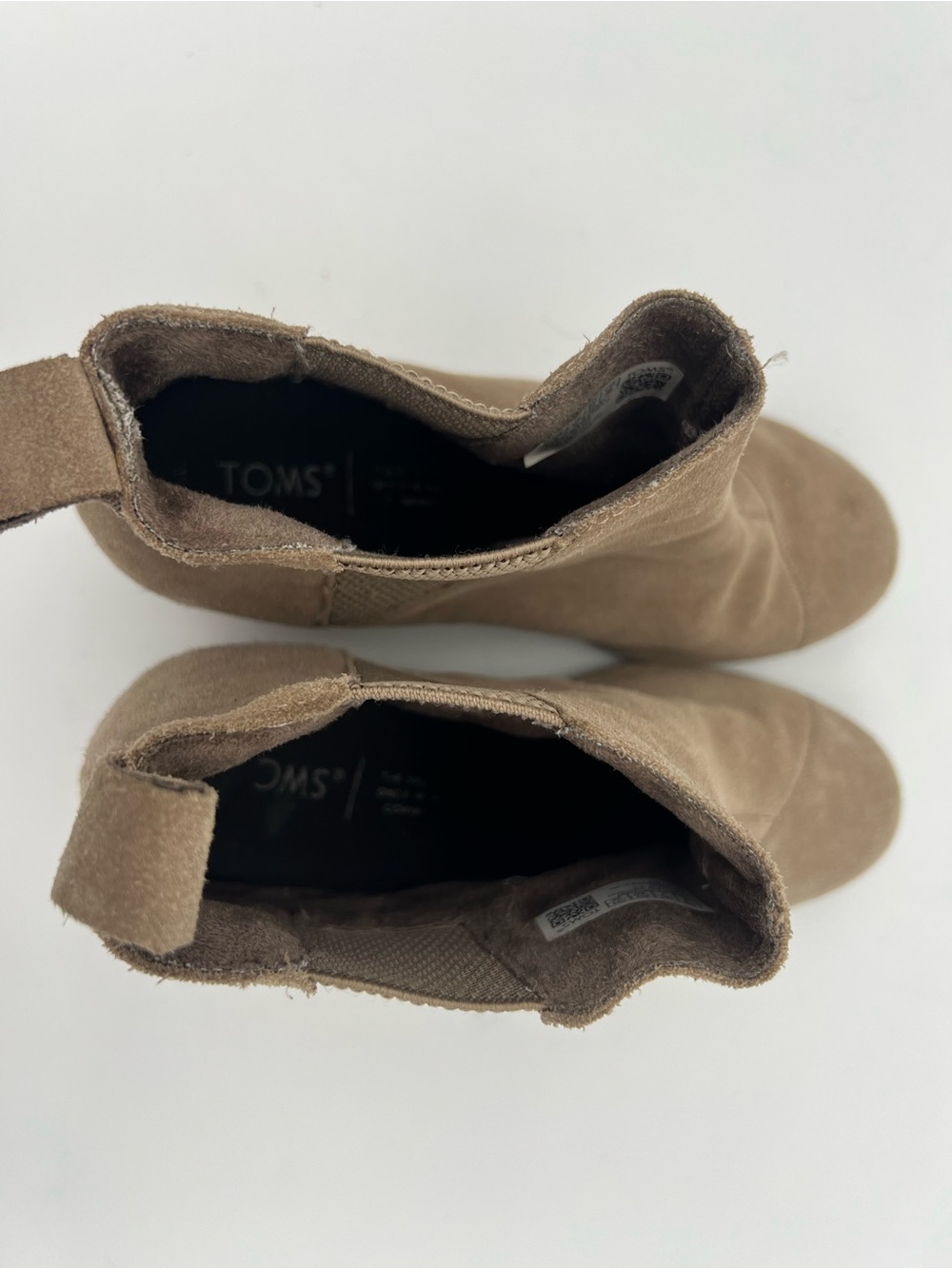 TOMS suede leather Wedge heels Chelsea Boots in tan beige women’s size 9 - Picture 8 of 9